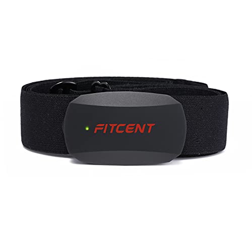 FITCENT Heart Rate Monitor Chest Strap, Bluetooth ANT+ HR Sensor for Peloton ...