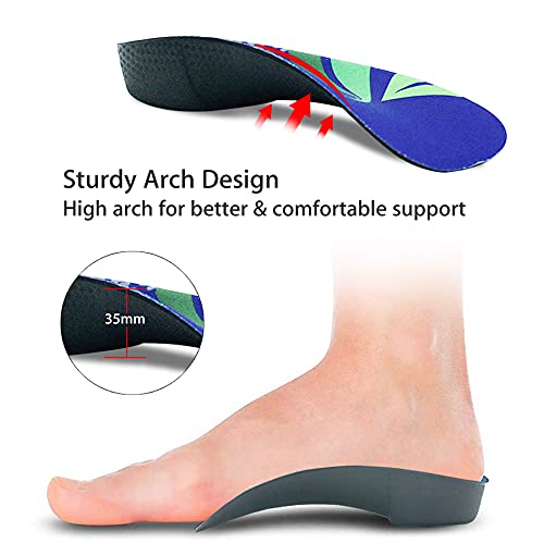 Orthotic Inserts 3/4 Length, High Arch Support Foot Insoles for Over-Pronatio...