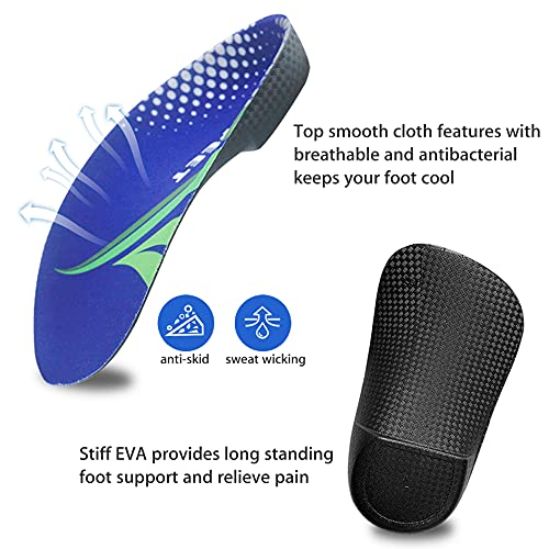 Orthotic Inserts 3/4 Length, High Arch Support Foot Insoles for Over-Pronatio...