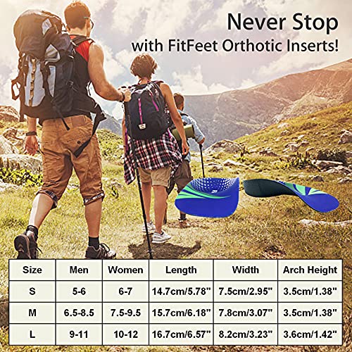 Orthotic Inserts 3/4 Length, High Arch Support Foot Insoles for Over-Pronatio...