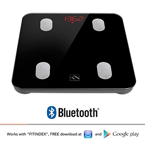 FITINDEX Bluetooth Body Fat Scale, Smart Wireless BMI Bathroom Weight Scale B...