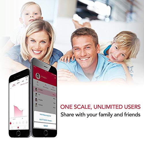 FITINDEX Bluetooth Body Fat Scale, Smart Wireless BMI Bathroom Weight Scale B...
