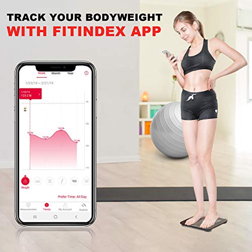 FITINDEX Smart Body Fat Scale, BMI Bathroom Scale, Digital Body Composition A...