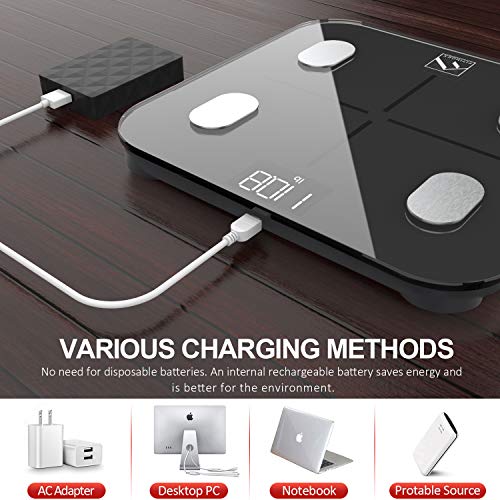 FITINDEX Smart Body Fat Scale, BMI Bathroom Scale, Digital Body Composition A...