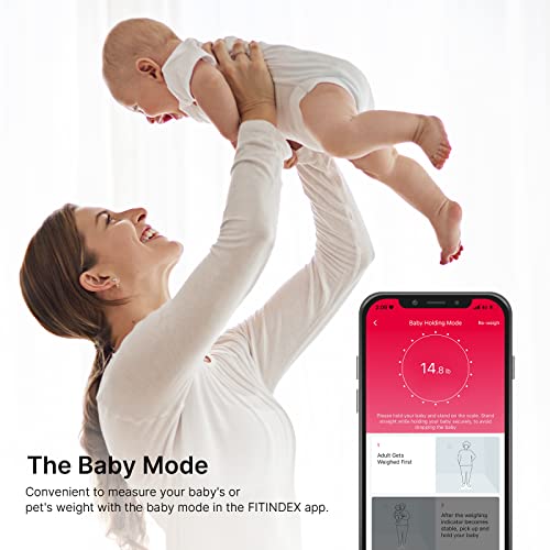 FITINDEX Smart Digital Body Weight Scale, BMI Bathroom Scale with Smartphone ...
