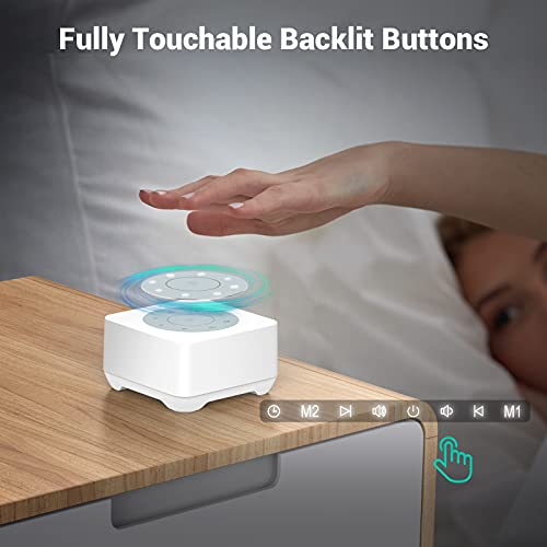 Fitniv White Noise Machine with Custom Button, 20 Natural Soothing Sounds & 3...