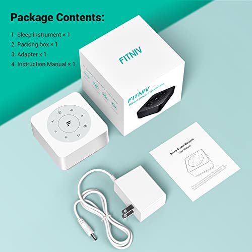 Fitniv White Noise Machine with Custom Button, 20 Natural Soothing Sounds & 3...