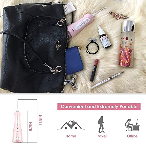 Cordless Water Flosser Pink Teeth Cleaner, Fitug Portable Oral Irrigator Dent...