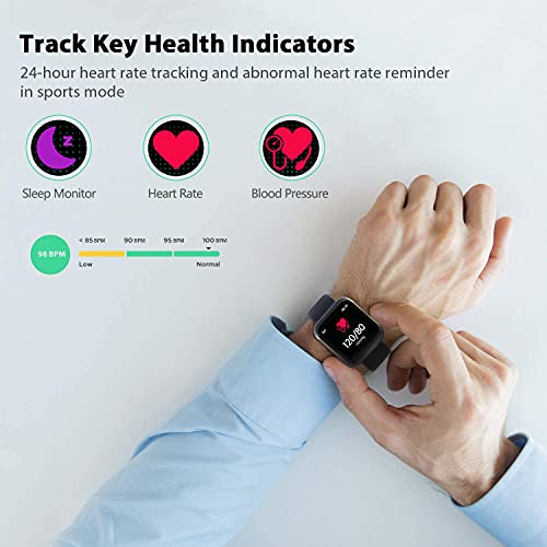 FITVII Smart Fitness Tracker Watch, Smartwatch with Heart Rate, Blood Pressur...
