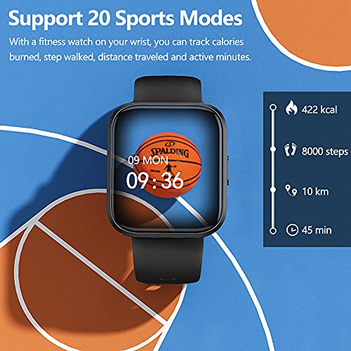 FITVII Smart Fitness Tracker Watch, Smartwatch with Heart Rate, Blood Pressur...
