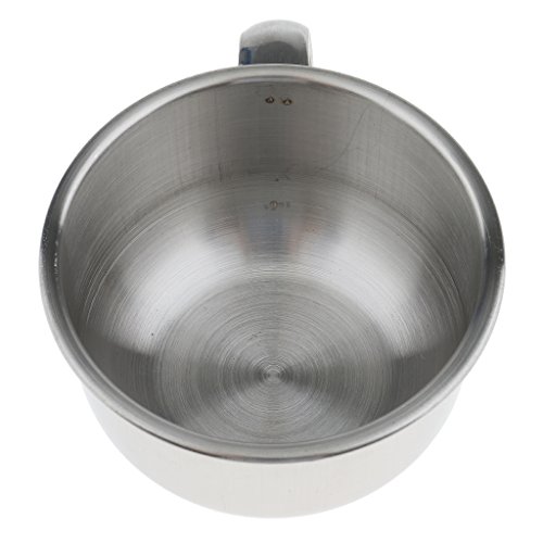 Fityle Rust Proof Stainless Steel Men Barber Shaving Mug Bowl Soap Cup for Brush