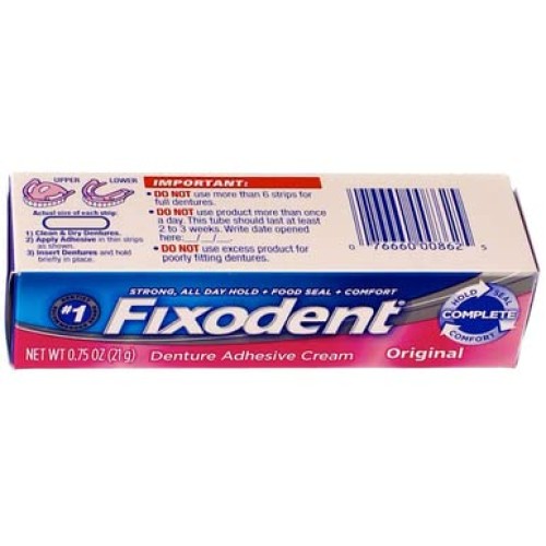 Fixodent Denture Adhesive Cream Original 0.75 oz (Pack of 4)