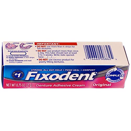 Fixodent Denture Adhesive Cream Original 0.75 oz (Pack of 5)