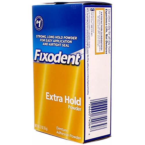 Fixodent Denture Adhesive Powder Extra Hold 2.70 oz (Pack of 2)