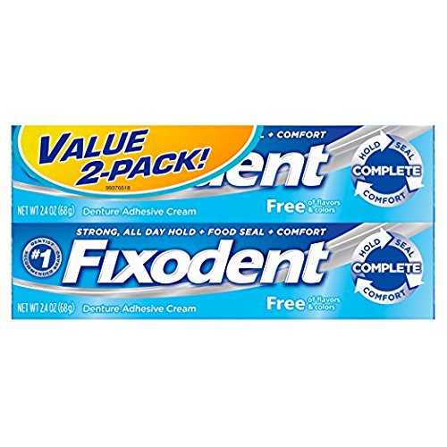 Fixodent Dentures Adhesive Cream Free Twin Pack 2.4 Oz,
