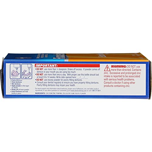 Fixodent Extra Hold Denture Adhesive Powder 1.6 Oz (Pack of 4)