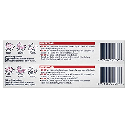 Fixodent Food Seal Plus Scope Denture Adhesive Cream Twin Pack, 2 Ounce (Pack...