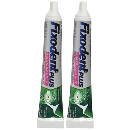 Fixodent Food Seal Plus Scope Denture Adhesive Cream Twin Pack, 2 Ounce (Pack...