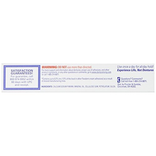Fixodent Neutral Denture Adhesive Cream 2.4 Oz (Pack of 2)