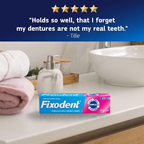 Fixodent Original Secure Denture Adhesive Cream for Full and Partial Denture ...