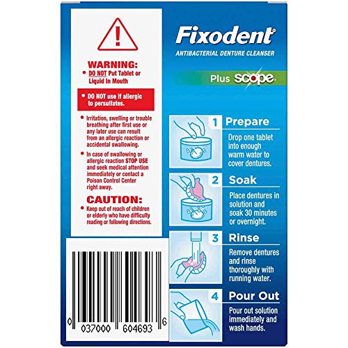 Fixodent Overnight Daily Cleanser Tablets Plus Scope - 60 ct