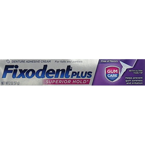 Fixodent Plus Denture Adhesive Cream 2 oz (Pack of 4)