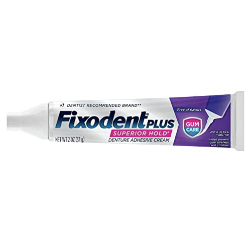 Fixodent Plus Denture Adhesive Cream 2 oz (Pack of 4)