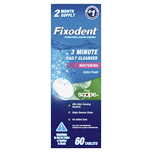 Fixodent Plus Scope Daily Denture Cleaner Tablets, 60 Count (2 Month Supply),...