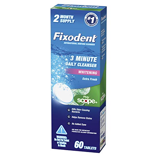 Fixodent Plus Scope Daily Denture Cleaner Tablets, 60 Count (2 Month Supply),...