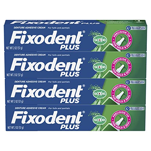 Fixodent Plus Scope Secure Denture Adhesive 2.0oz (Pack of 4) eComm