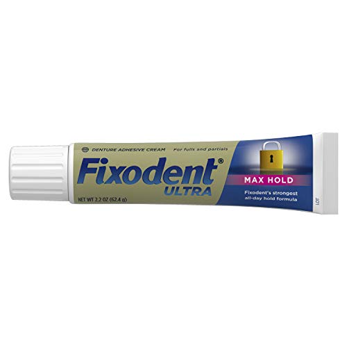 Fixodent Ultra Max Hold Denture Adhesive, 2.2 Ounce, Pack of 2