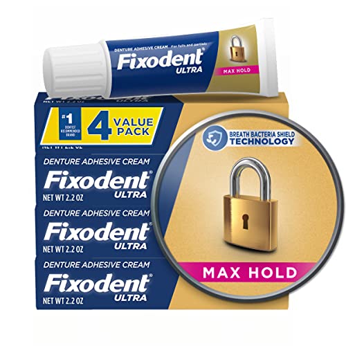 Fixodent Ultra Max Hold Secure Denture Adhesive Cream for Full and Partial De...