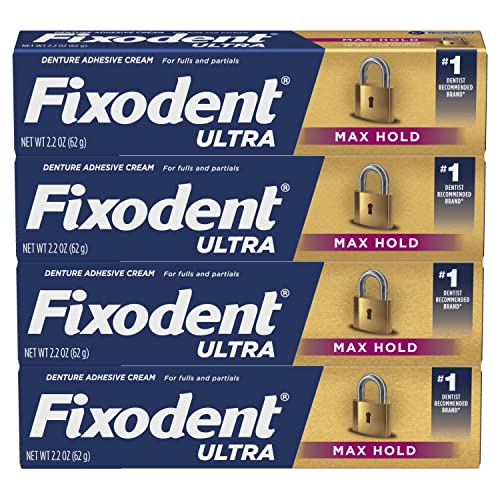 Fixodent Ultra Max Hold Secure Denture Adhesive Cream for Full and Partial De...