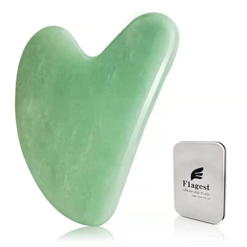 Gua Sha Facial Tools -Gua Sha Stone -Nature Jade Stone Guasha Massage Tool - ...