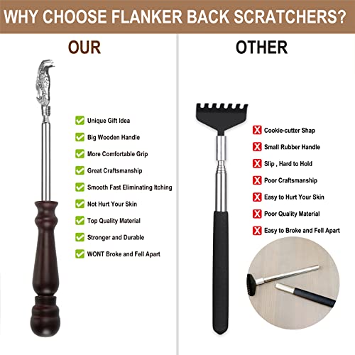 Back Scratcher with Wooden Handle - Portable Telescoping Backscratchers for M...