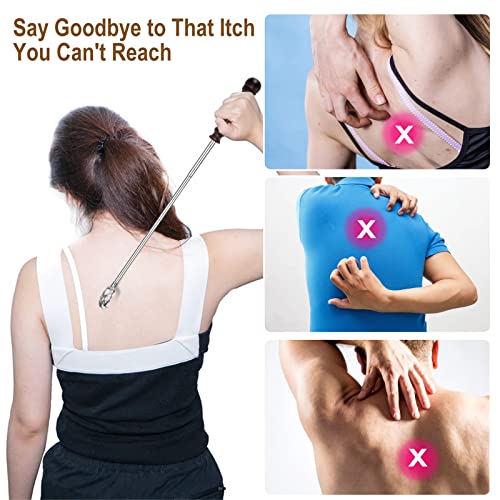 Back Scratcher with Wooden Handle - Portable Telescoping Backscratchers for M...