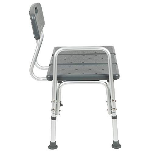 Flash Furniture HERCULES Series 300 Lb. Capacity Adjustable Gray Bath & Showe...