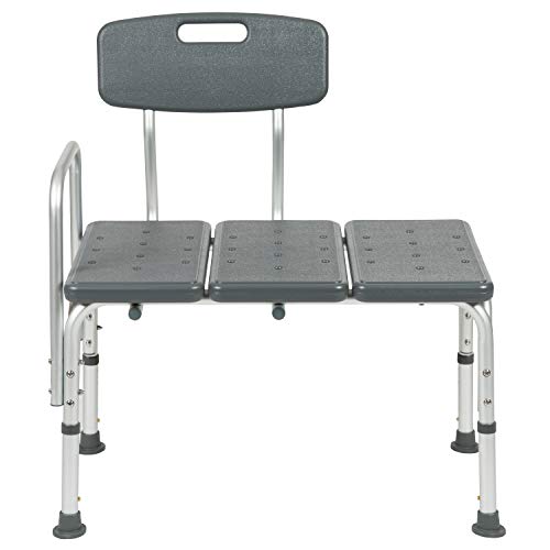 Flash Furniture HERCULES Series 300 Lb. Capacity Adjustable Gray Bath & Showe...