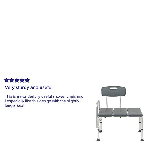 Flash Furniture HERCULES Series 300 Lb. Capacity Adjustable Gray Bath & Showe...