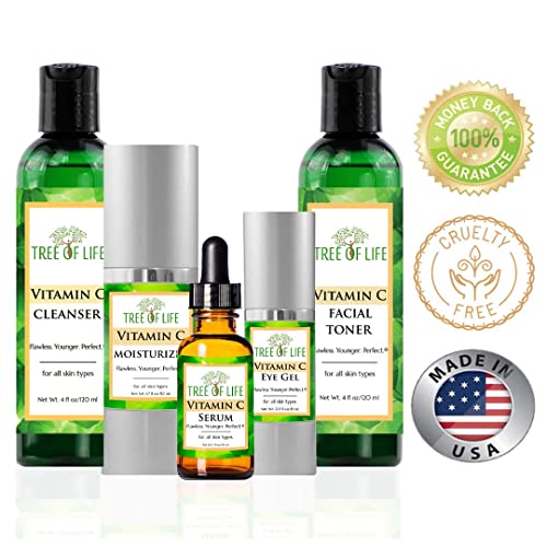 Tree of Life Vitamin C Complete Regimen | Includes Cleanser, Toner, Serum, Fa...