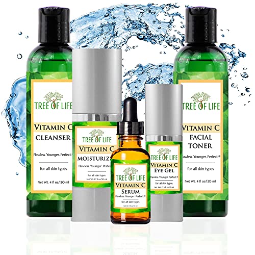 Tree of Life Vitamin C Complete Regimen | Includes Cleanser, Toner, Serum, Fa...