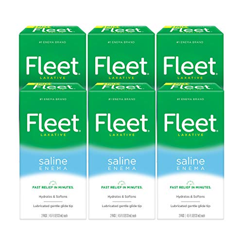 Fleet Laxative Saline Enema for Adult Constipation, 4.5 Fl Oz, 2 Bottles, 6 Pack