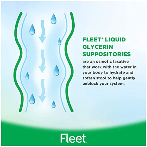 Fleet Liquid Glycerin Suppositories for Adult Constipation, 4 Suppositories, ...