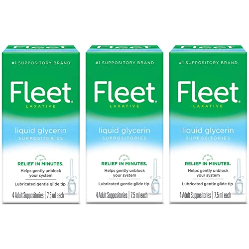 Fleet Liquid Glycerin Suppositories for Adult Constipation, 4 Suppositories, ...