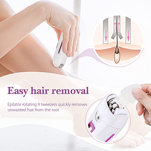 Hair Removal Epilator for Women, Portable Cordless Razor Facial Hair Shaver, ...