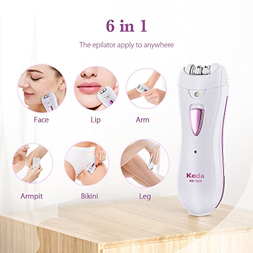 Hair Removal Epilator for Women, Portable Cordless Razor Facial Hair Shaver, ...
