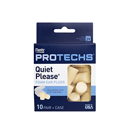 Flents Ear Plugs, 10 Pair with Case, Ear Plugs for Sleeping, Snoring, Loud No...