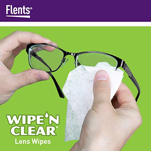 Flents Wipe 'N Clear Lens Cleaning Wipes 5" x 6" Lens Wipes AntiStreak Fast D...