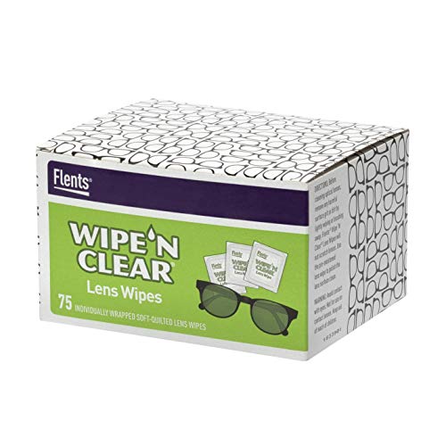 Flents Wipe 'N Clear Lens Cleaning Wipes 5" x 6" Lens Wipes AntiStreak Fast D...