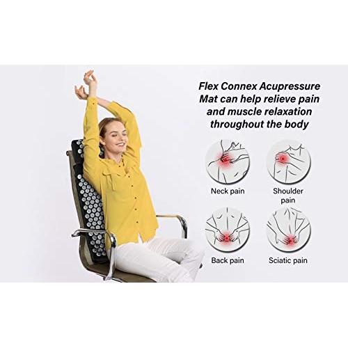 Flex Connex Acupressure Mat and Pillow | Neck, Sciatica and Back Pain Relief ...